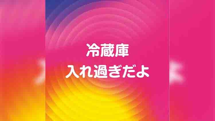 冷蔵庫入れ過ぎだよ